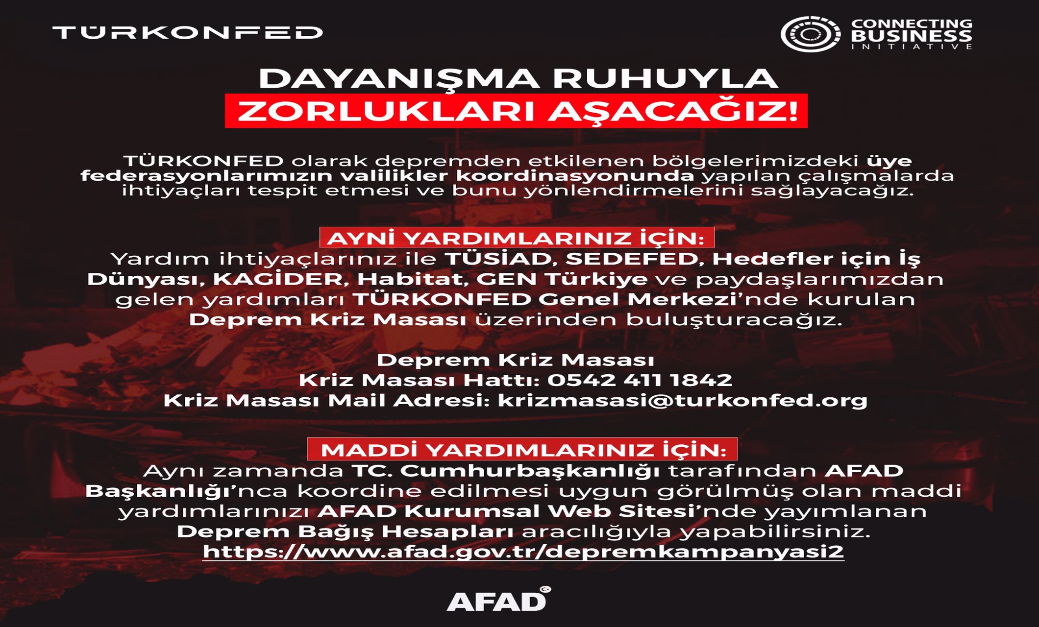 Dayanışma Ruhuyla Zorlukları Aşacağız!