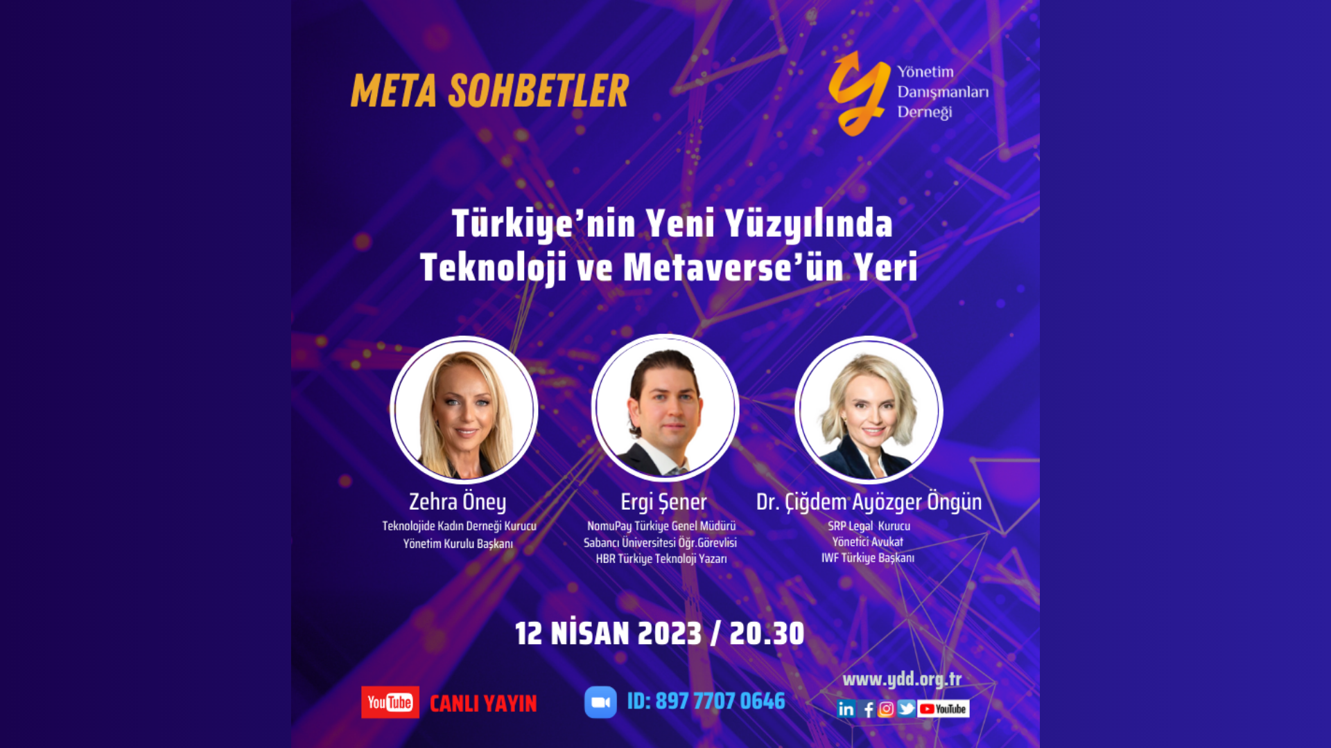  YDD WEBİNAR DAVETİ – TÜRKİYE’NİN YENİ YÜZYILINDA TEKNOLOJİ VE METAVERSE’ÜN YERİ